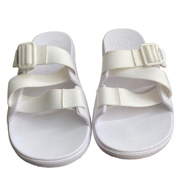 Chaco White Chillos Slide Sandals 8 - Picture 4 of 8